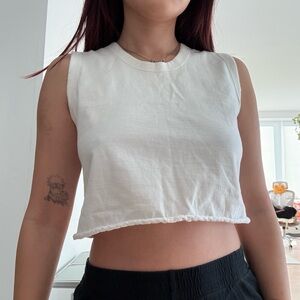 Brandy Melville White Cropped Tank Top